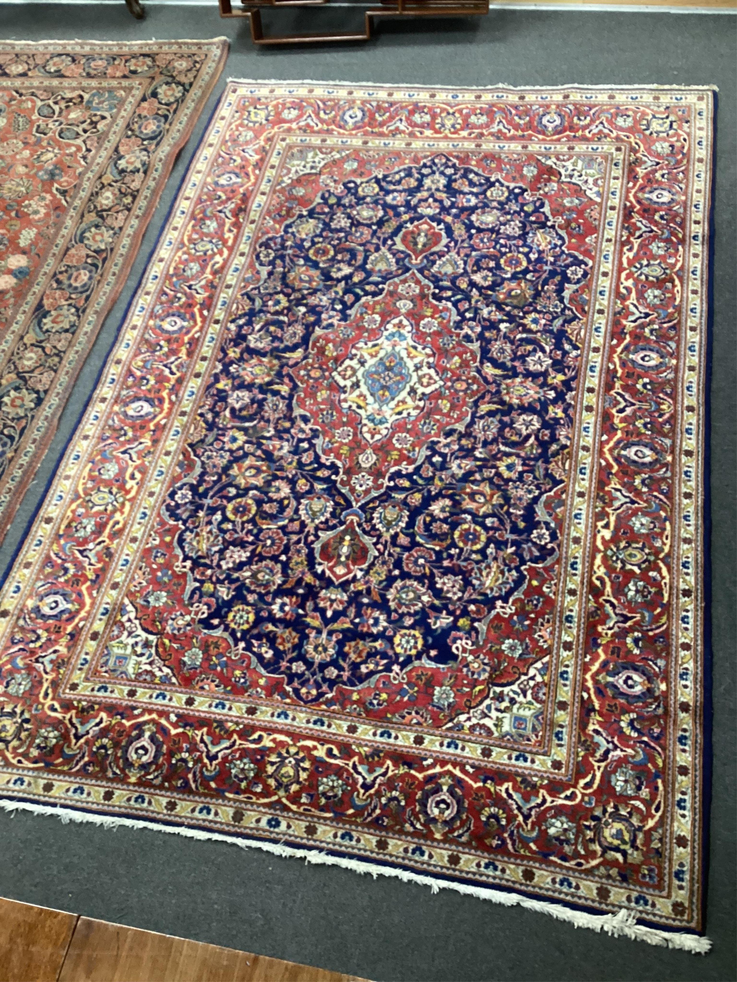 A North West Persian blue ground rug, 210 x 141cm. Condition - good